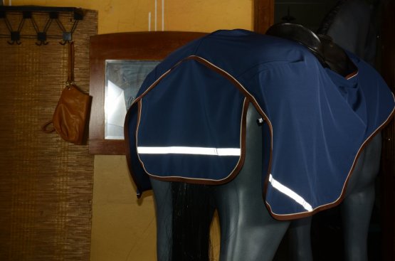 Bederní deka Horsea Softshell - Barva: Modrá, Velikost deky: 155-XL